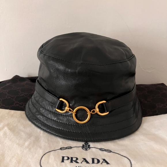 Prada lambskin leather bucket hat - Picture 3 of 13